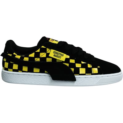 Puma Suede x Chinatown Market Zwart Geel Laag Lace Up Herentrainers 370133 01