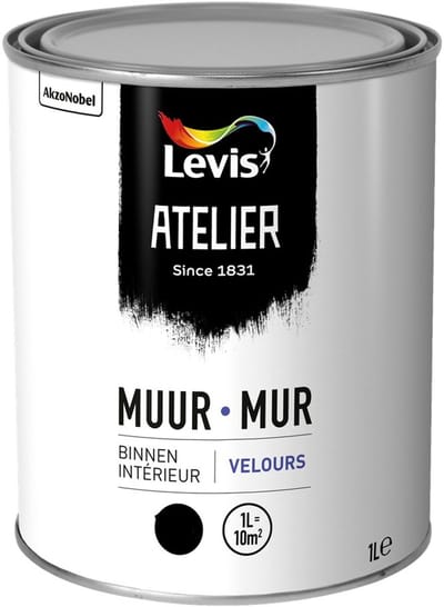Levis Atelier Muur Binnen Velours - Fluweelmatte watergedragen muurverf - Vloeistof en vlekafstotend - Superieure dekkracht - 1 L - Klei 7351