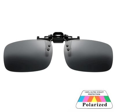Fako Sunglasses - Clip On Voorzet Zonnebril In Box - Overzet Clip-on - Polariserend - Polarized - Medium - 130x37mm – Zwart