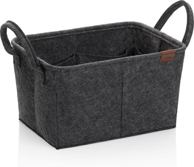 Kela Badkamer - Fay Mand met 8 Binnenzakken 35x25x20 cm - Vilt - Grijs