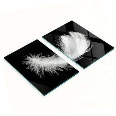 Multifunctionele decoratieve glazen borden met verenprint 2x40x52 cm