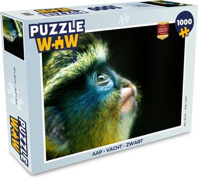Puzzel Aap - Vacht - Zwart - Legpuzzel - Puzzel 1000 stukjes volwassenen
