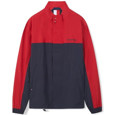 Tommy Hilfiger Waterdicht Kleurblok Letter Staande Kraag Getailleerd Buiten Sportjas Heren jassen MW0MW31650 L red