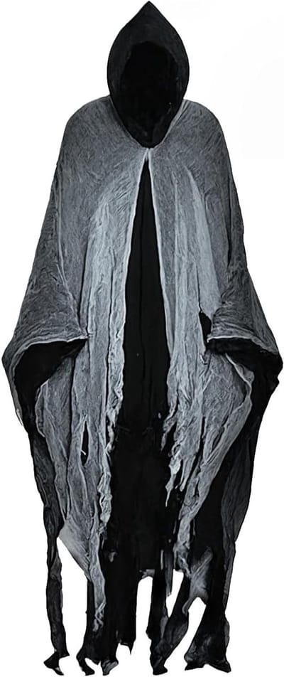 Zwarte Halloween Cape voor Vampieren Kostuum met Kap - Lange Middeleeuwse Cape voor Mannen en Vrouwen, Perfect voor Carnaval en Halloween Feesten