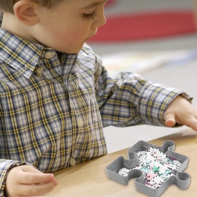 Puzzelsorteerborden - Puzzel organizers - Puzzelstukjes Sorteren - Stapelbaar en Verbindbaar - 19 x 19 x 2 cm - Groen