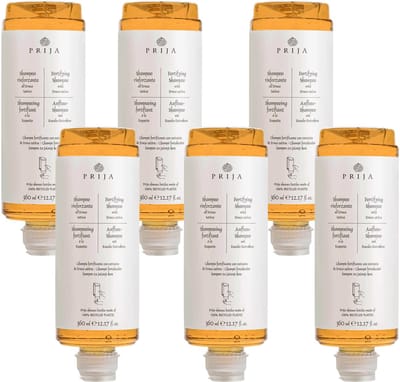 PRIJA Regenererende haar shampoo VOEDEND met rucola VEGAN, navulling voor dispenser 360 ml - 6 stuks