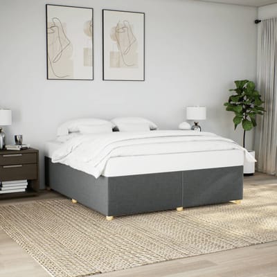 vidaXL - Bedframe - zonder - matras - stof - donkergrijs - 180x200 - cm
