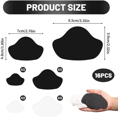 8 paar hielbescherming voor schoenen, schoenhakken, reparatiepatches, hakkenbeschermers, schoenen, zelfklevend, voor schoen binnen hiel repareren, hielkussentjes, sneakers, hielpads, zwart en wit