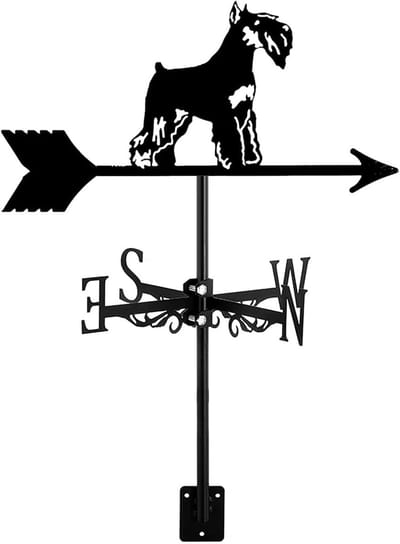 Wervelwindwijzer in de vorm van een hond silhouet voor tuin en dakmontage