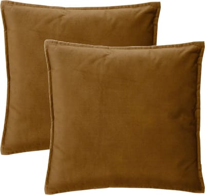 Atmosphera Bank/sierkussens huiskamer Sophia - 2x stuks - 52 x 52 cm - Goud/bruin - polyester - met rits