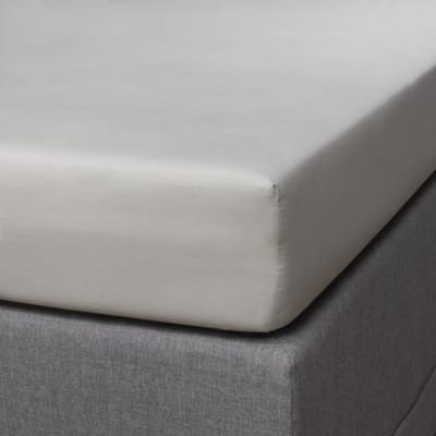 Senzatione katoen satijn Hoeslaken zilver grijs - 160x220+30