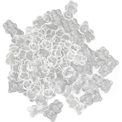 50 pièces Carte de couleur vernis à ongles Acrylique transparent Mignon Forme d'ours dessin animé Affichage couleur nail art white