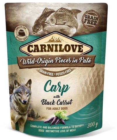 Carnilove Dog Pouch Pate Carp with Black Carrot 300 gram - - Honden Natvoer