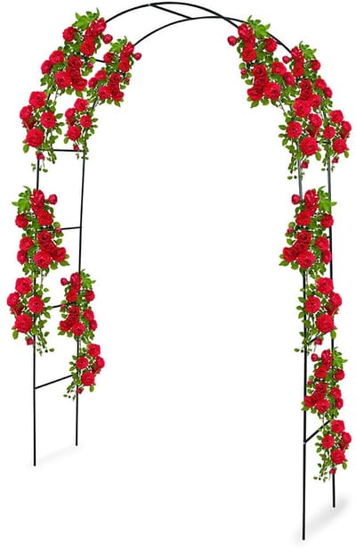 Kinzo Rozenboog Metaal 240 x 140 cm - Rozen Plantensteun voor Klimplanten - Tuinboog en Plantenklimrek - Klimplantgeleider