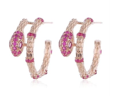 Slang oorbellen | rose gold gekleurd