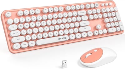 Draadloos toetsenbord en muis combo - 2,4 GHz - 104 toetsen - full-size - flexibele keycaps - optische muis - geschikt voor Windows, Mac, pc, laptop, desktop