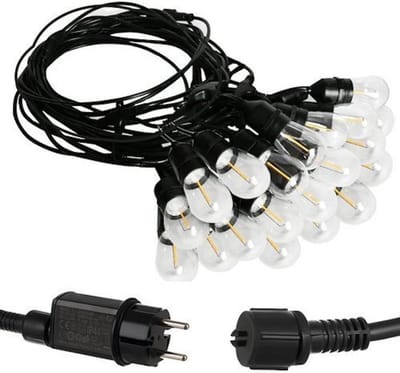 EASTWALL Lichtsnoer - Waterbestendig lichtsnoer voor buiten - Warm wit licht - Tuinlampjes - 11.6 meter prikkabel - Waterbestendig IP44 - Zwart