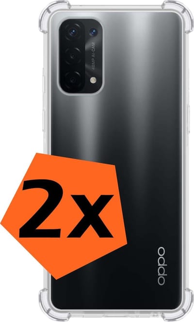 Hoes - 2 Stuks - Geschikt voor OPPO A54 5G - Sterk & Shockproof - Siliconen Case - Back Cover - Telefoon Hoesje Shock Proof - Transparant