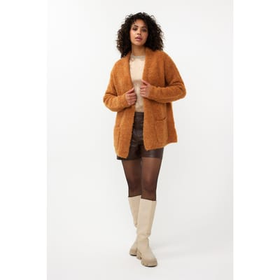 EsQualo Cardigan Boucle Brandy Maat: S | Jassen Outlet | Dames | Oranje