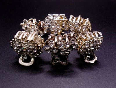 Haarklemmen tas met strass set van 6 stuks.