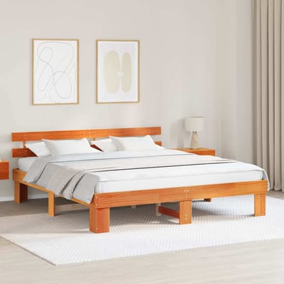 vidaXL - Bedframe - Wasbruin - 200 - x - 200 - cm - Massief - grenenhout