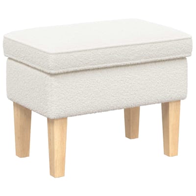vidaXL - Voetenbank - Crèmekleurig - 55 - x - 35 - x - 41 - cm - Bouclé