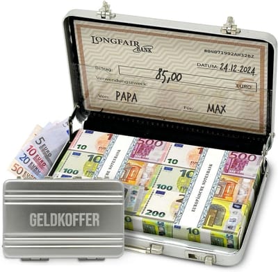 Miniatuur geldkoffer voor originele geldgeschenken