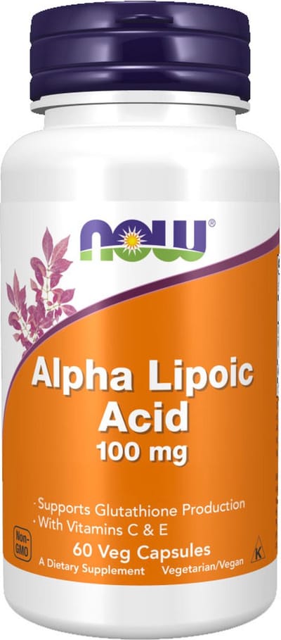 Now Foods Alpha Lipoic Acid 100mg (60 vcaps) Unflavoured - Vitaminen, mineralen & gezondheid - Gewrichts Ondersteuning