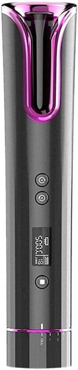 Draagbare Haar Curler - Automatisch Krulijzer - Snel Krullen Maken - Draadloos USB Opladen - LCD Scherm - Zwart Grijs