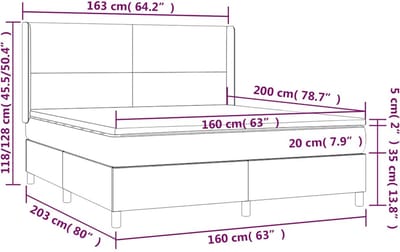 vidaXL - Boxspring - met - matras - fluweel - donkergroen - 160x200 - cm
