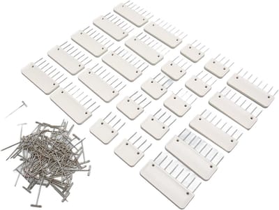 Gebreide Blokkamset - Handwerk Pinnen - Haken en Breien - Dubbel Pindesign - 15x 8-pins 10x 4-pins - Niet gespecificeerd