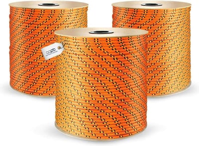 Polypropyleen touw 8mm - 200 meter oranje gevlochten textiellijn waslijn marine