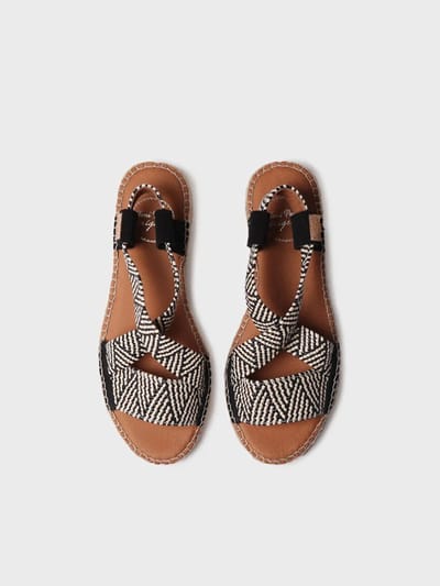 Open espadrille voor dames met veelkleurig elastiek | ELIANA