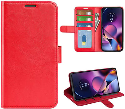 MobyDefend Hoesje - Geschikt voor Motorola Moto G54 - Wallet Book Case (Sluiting Achterkant) - Rood
