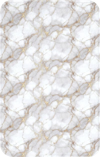 WC mat 50x80 cm - Antislip - Wit - Goud - Marmer - Grijs - Toiletmat - Vloermat - Douchemat - Toilet tapijt - Toiletmatten