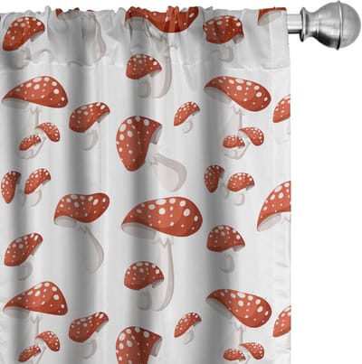ABAKUHAUS Amanita Gordijnen - 2x75x175 cm - Microvezel, gedeeltelijke verduistering - verbrand oranje-roestkleur
