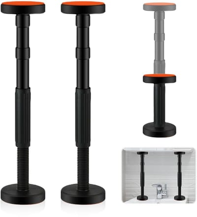 steunstang, in hoogte verstelbaar, 18-45 cm, montagesteun met 200 kg draagkracht, kasthefbeugel voor kast, bank, wastafel, 2 stuks