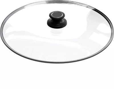 AMT Gastroguss Gehard glazen deksel Ø 36 cm met 18/10 rvs rand met dekselknop