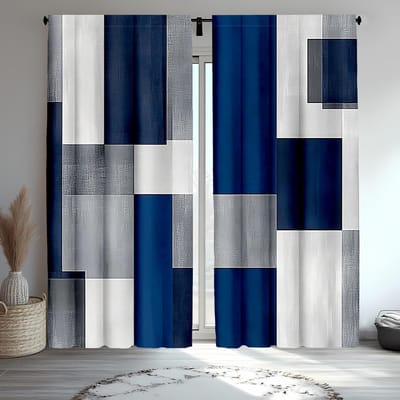 2 stuks veelkleurige geruite gordijnen, gordijnen met tunnel in diverse maten van 30*65, huisdecoratie, ruimte decoratie 14Wx47L(35x120CM)x2