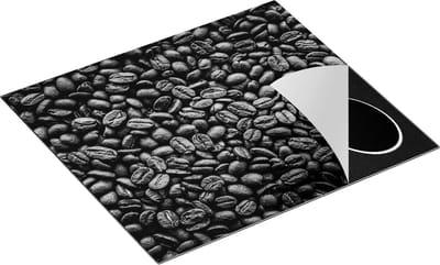 Chefcare Inductie Beschermer Bruine Koffiebonen - Zwart Wit - 60x50 cm - Afdekplaat Inductie - Kookplaat Beschermer - Inductie Mat