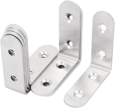 Kruisstukken Hoekbevestiging - Hoekverbinder Metaal - Meubel Reparatie - Roestvrij Staal - 50x50x17mm - Zilverkleurig