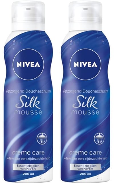 NIVEA Silk Mousse Creme Care - Doucheschuim - Voor Een Zijdezachte huid - 2x 200 ml