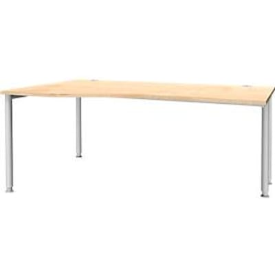 Schäfer Shop  Genius Bureautafel in vrije vorm MODENA FLEX, aanbouw links, esdoorn