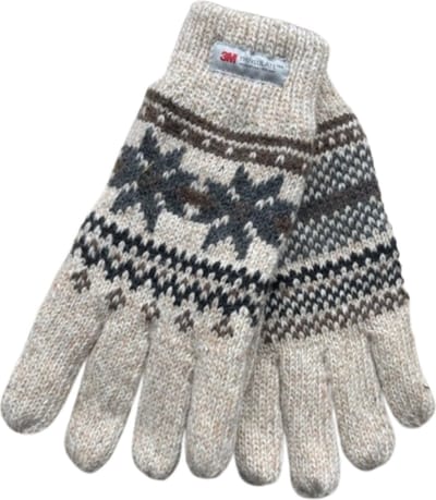 Dames handschoenen winter - Thinsulate voering - Noors motief beige - One size