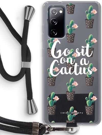 Case Company® - Hoesje met koord geschikt voor Samsung Galaxy S20 FE / S20 FE 5G hoesje met Koord - Cactus quote - Telefoonhoesje met Zwart Koord - Bescherming aan alle Kanten en Over de Schermrand