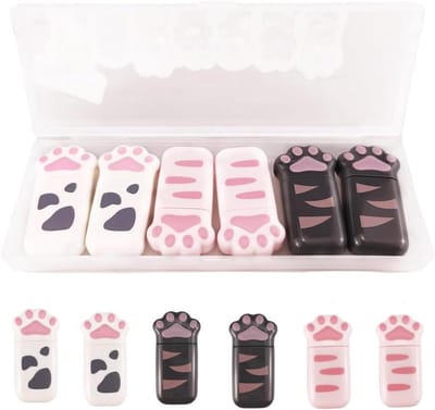 Correctietape Set - Witte Band - Schrijven Verbeteren - Schattige Kattenpootjes - 6 stuks - Wit