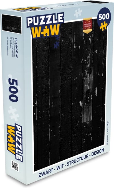 Puzzel Zwart - Wit - Structuur - Design - Legpuzzel - Puzzel 500 stukjes