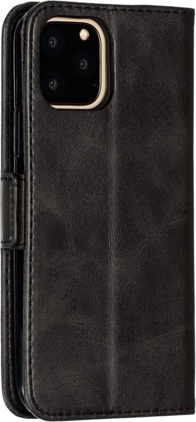 Peachy Leren Wallet Bookcase hoesje portemonnee geschikt voor iPhone 11 Pro - Zwart