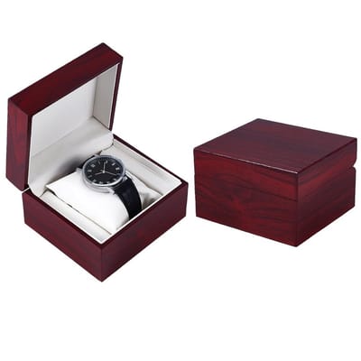 Dailygoods- Geschenkdoos Hout - Opbergorganizer voor Horloges - Bruin - Afneembaar Kussen - Duurzaam - 11,25 x 10,05 x 6,85 cm - Horlogedoos