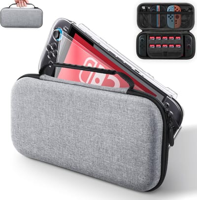 Beschermende folie, 5-in-1 set, geschikt voor de Nintendo Switch 2 (accessoires voor de Switch 2, 2025). Complete set met 1 draagtas, 2 schermbeschermers, 1 beschermhoes voor de console, 1 achterkant